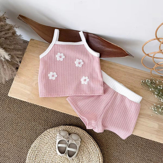 Blush Knit Co-ord Set – Soft Summer Top & Shorts