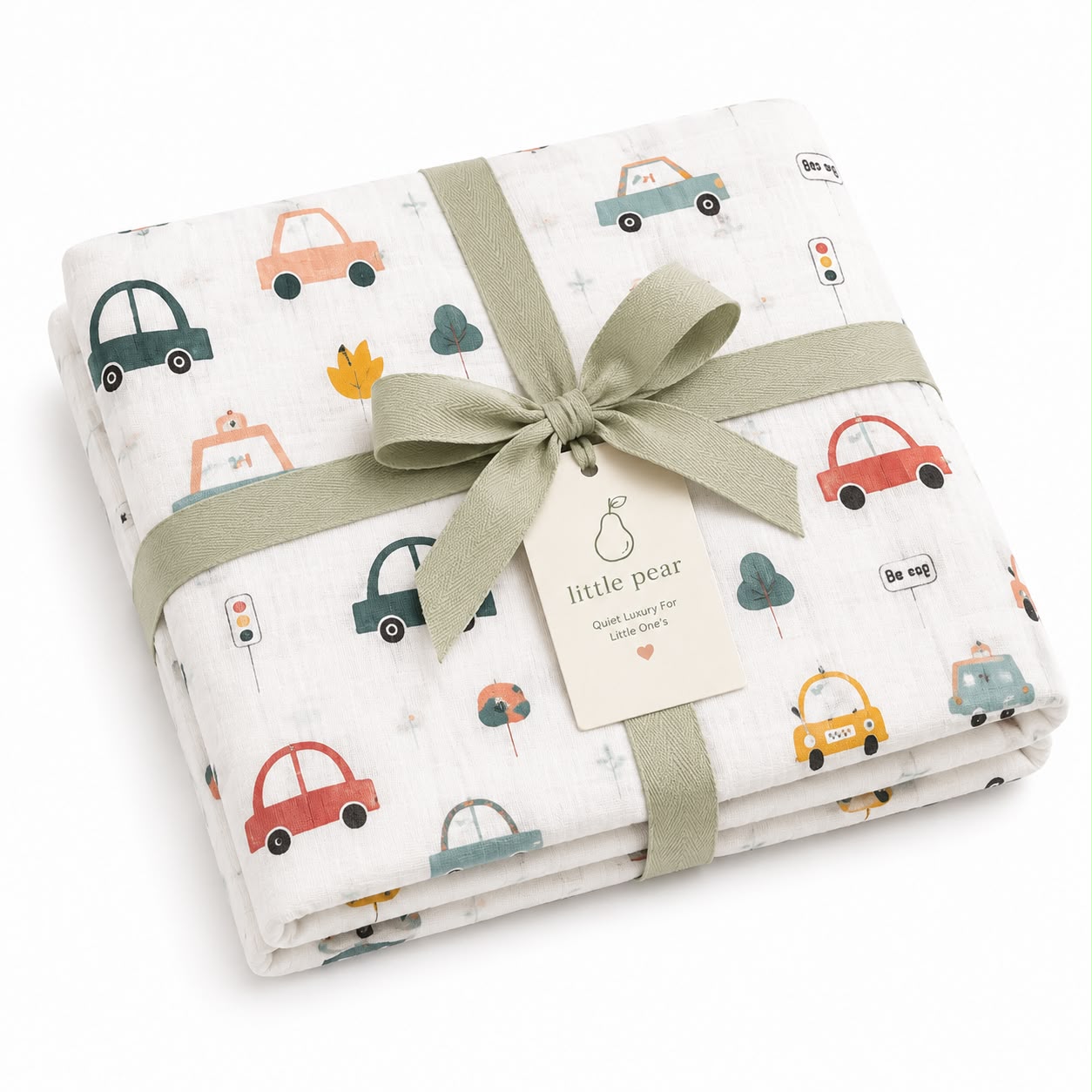 Little Pear Premium Muslin Swaddle – Adventure Cars Print