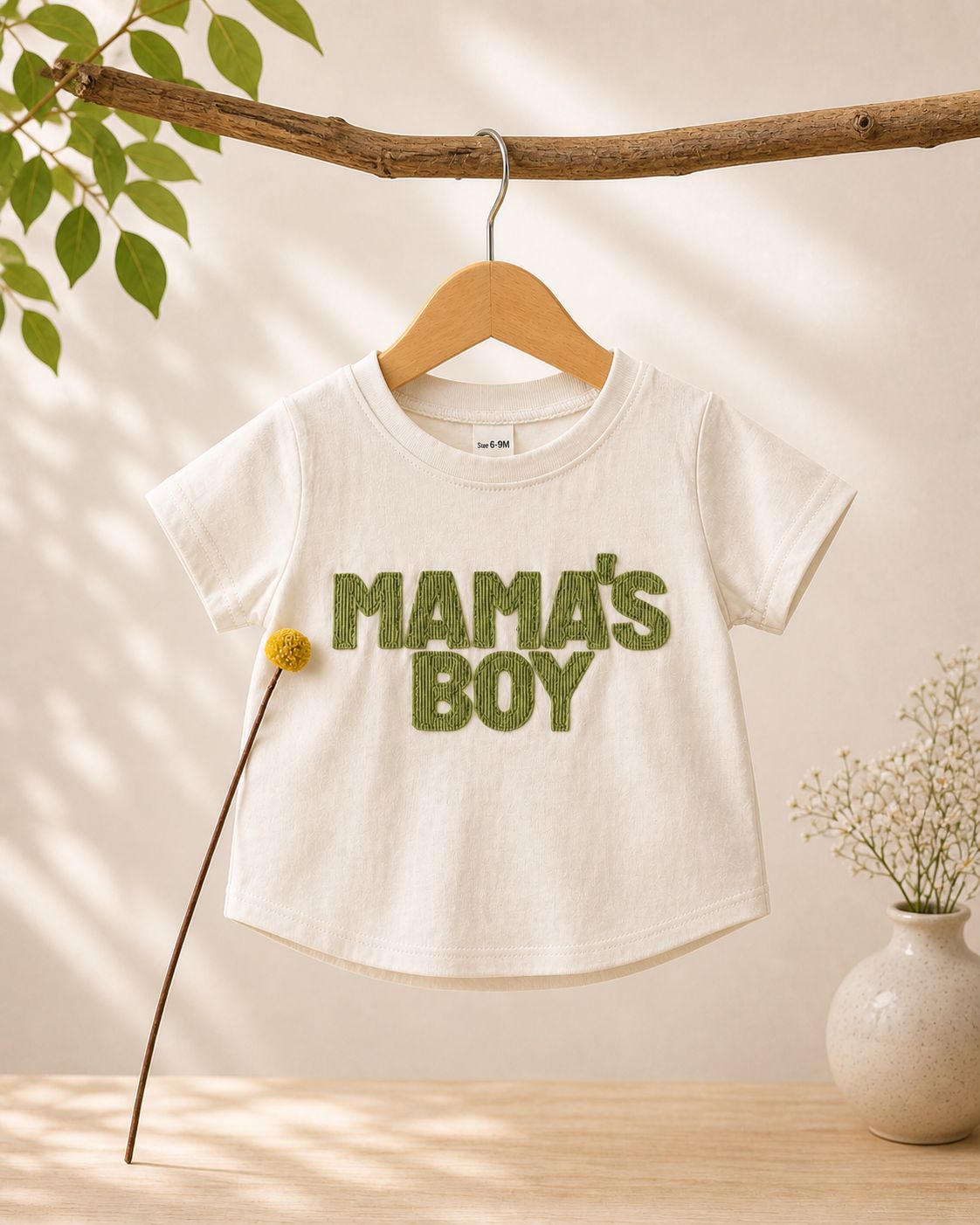 Mama’s Boy Cotton Co-ord Set – Soft Baby Tee & Shorts Set