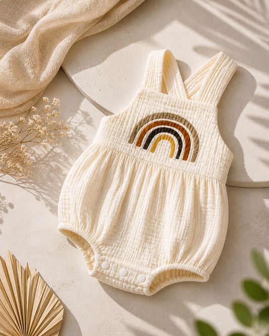 Rainbow Cotton Baby Romper – Soft Cotton Summer One-Piece
