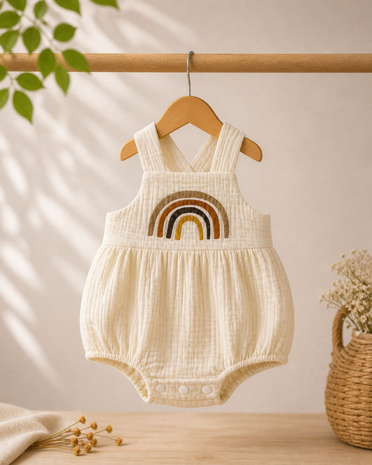 Rainbow Cotton Baby Romper – Soft Cotton Summer One-Piece