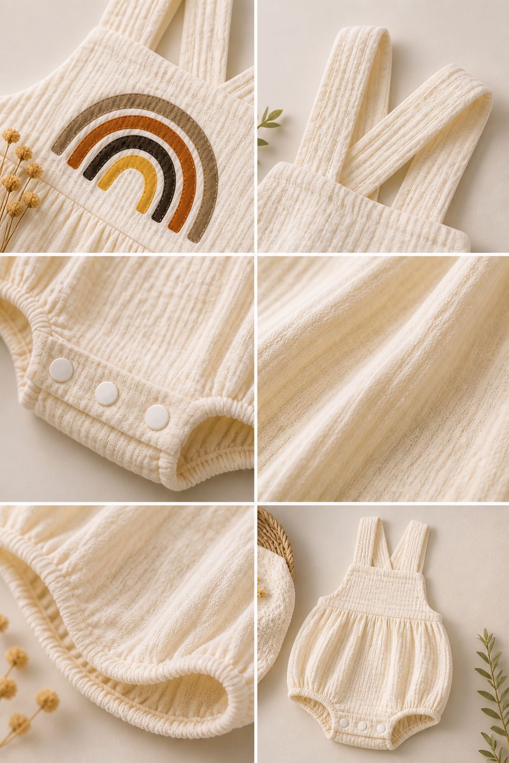 Rainbow Cotton Baby Romper – Soft Cotton Summer One-Piece