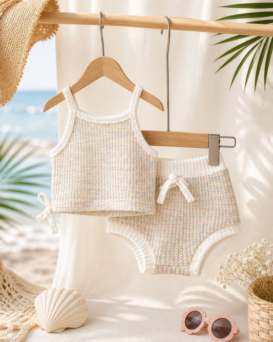 Pastel Knit Baby Co-ord Set – Soft Cotton Summer Essentials