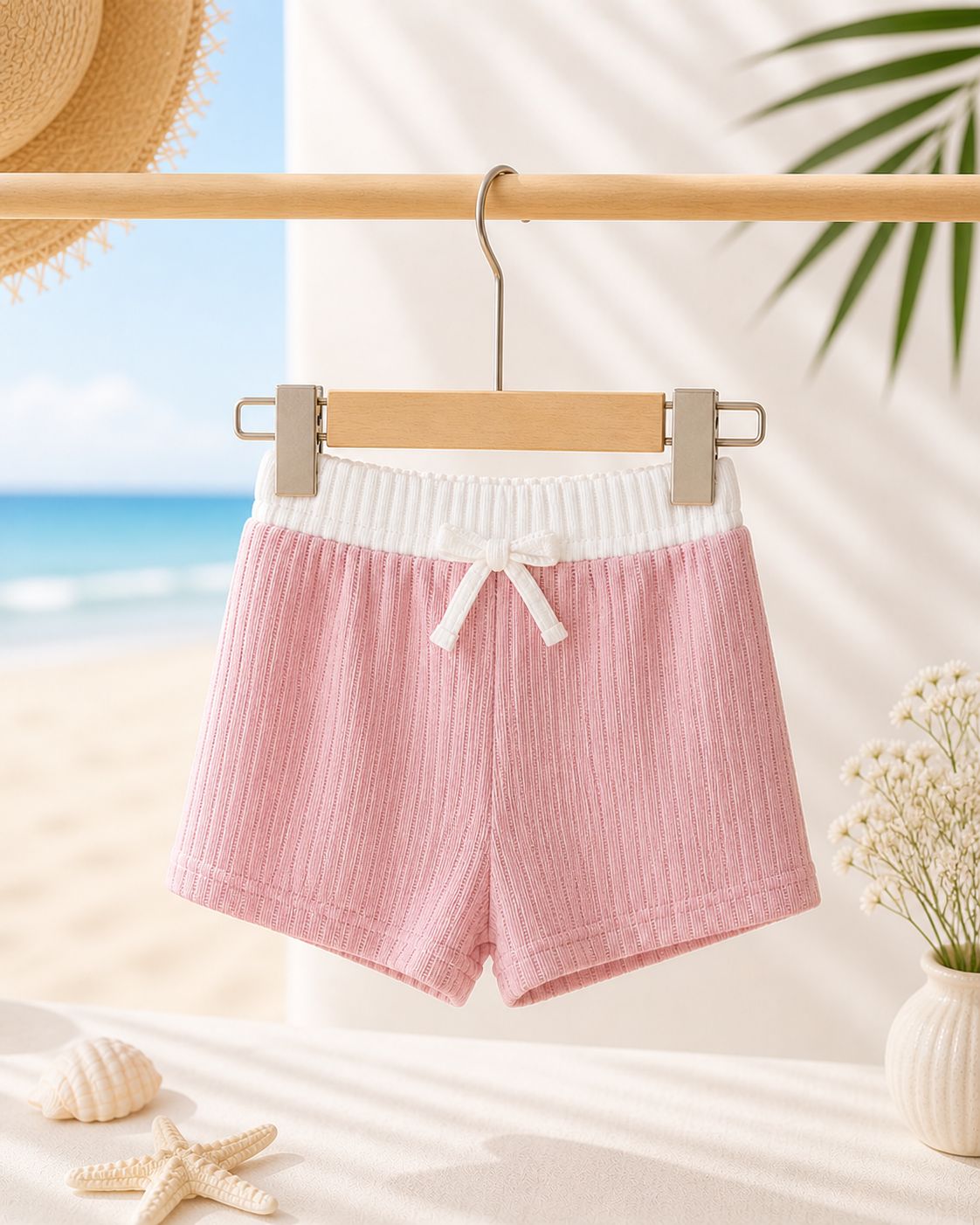 Blush Knit Co-ord Set – Soft Summer Top &amp; Shorts