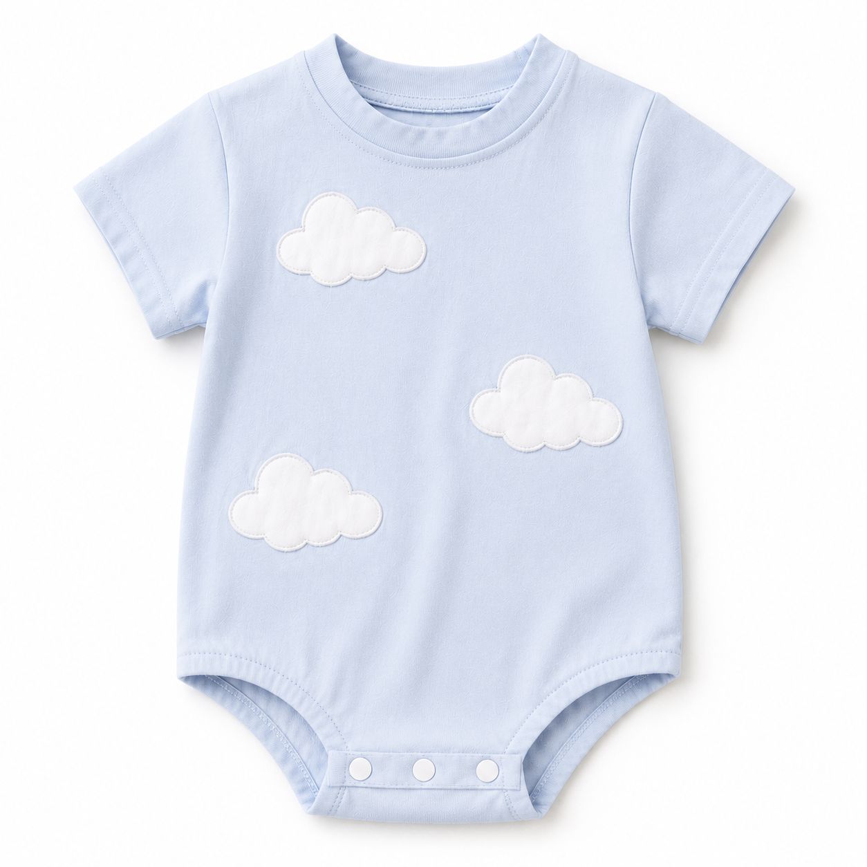 Dreamy Cloud Cotton Baby Romper – Soft Blue Onesie for Infants