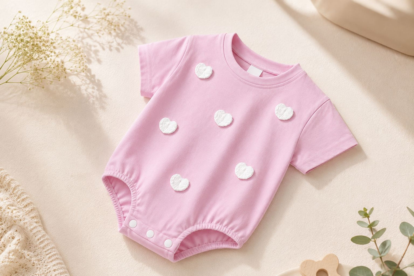 Sweetheart Pink Baby Romper