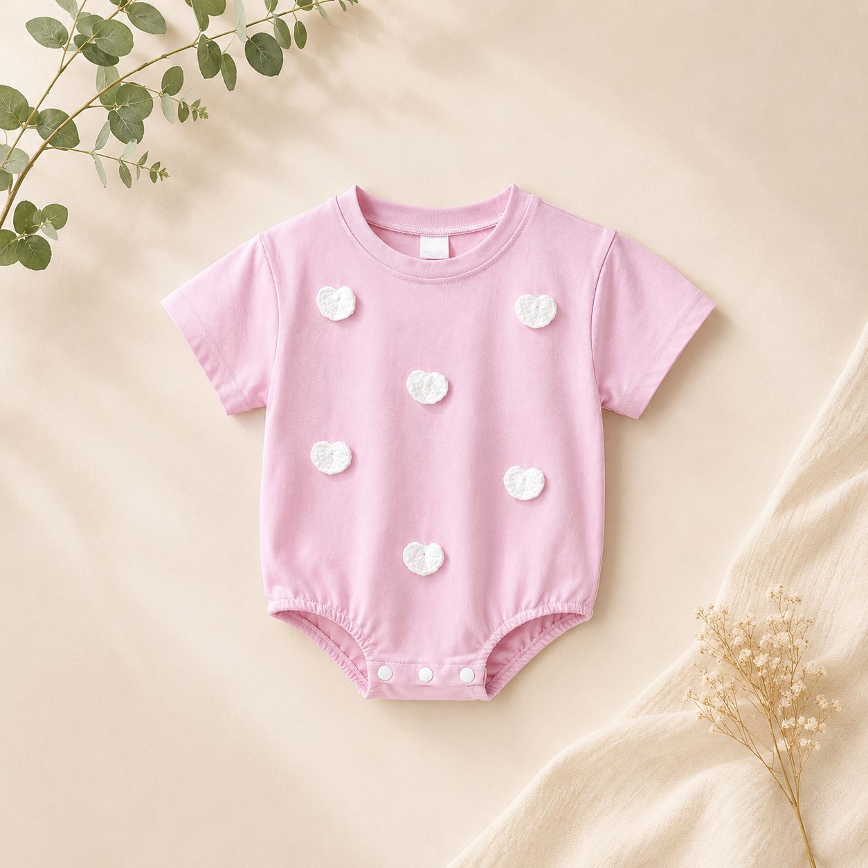 Sweetheart Pink Baby Romper