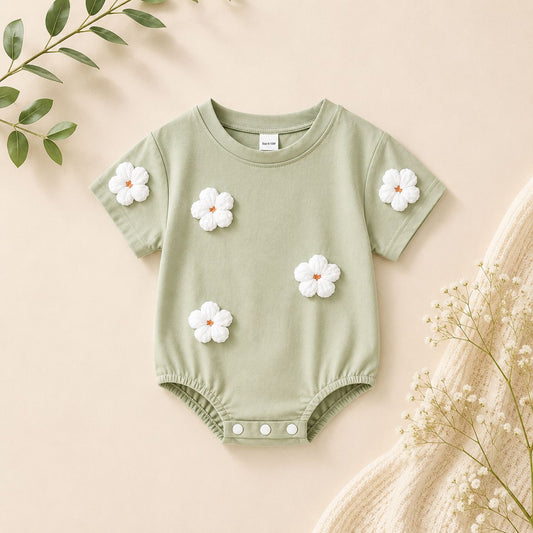 Bloom Bliss Sage Green Baby Romper