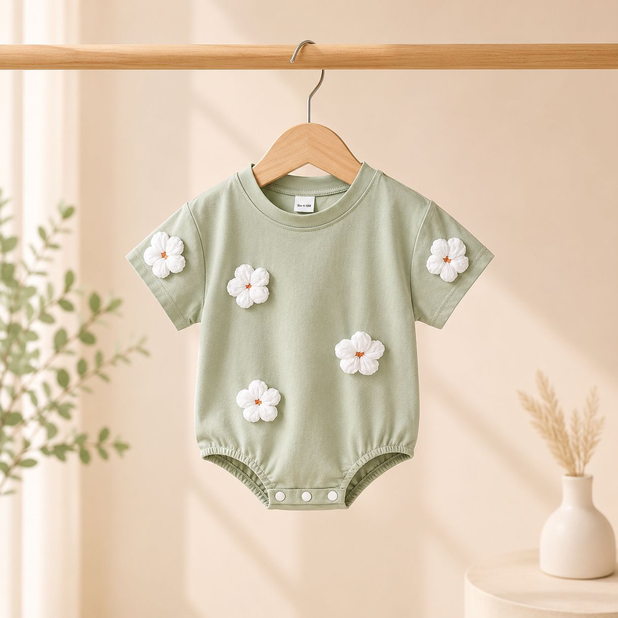 Bloom Bliss Sage Green Baby Romper