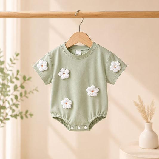 Bloom Bliss Sage Green Baby Romper